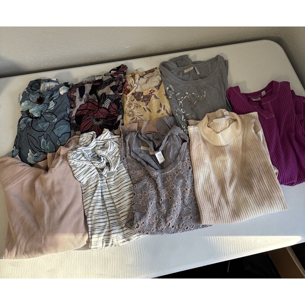Logo Layers by lori goldstein Long Sleeve Shirt Bundle Lot Lounge Tunic Small
